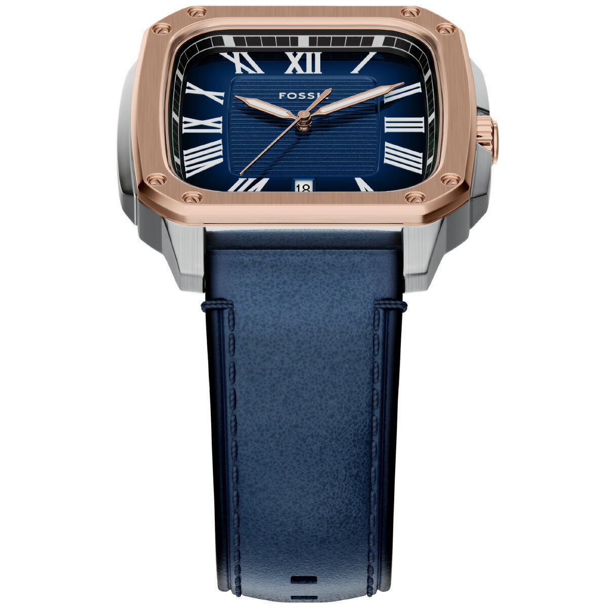 フォッシル FOSSIL 腕時計 メンズ CROSBY 三針 ブルー レザーウォッチ FS6149