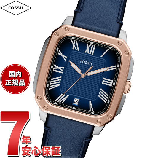 フォッシル FOSSIL 腕時計 メンズ CROSBY 三針 ブルー レザーウォッチ FS6149【2025 新作】