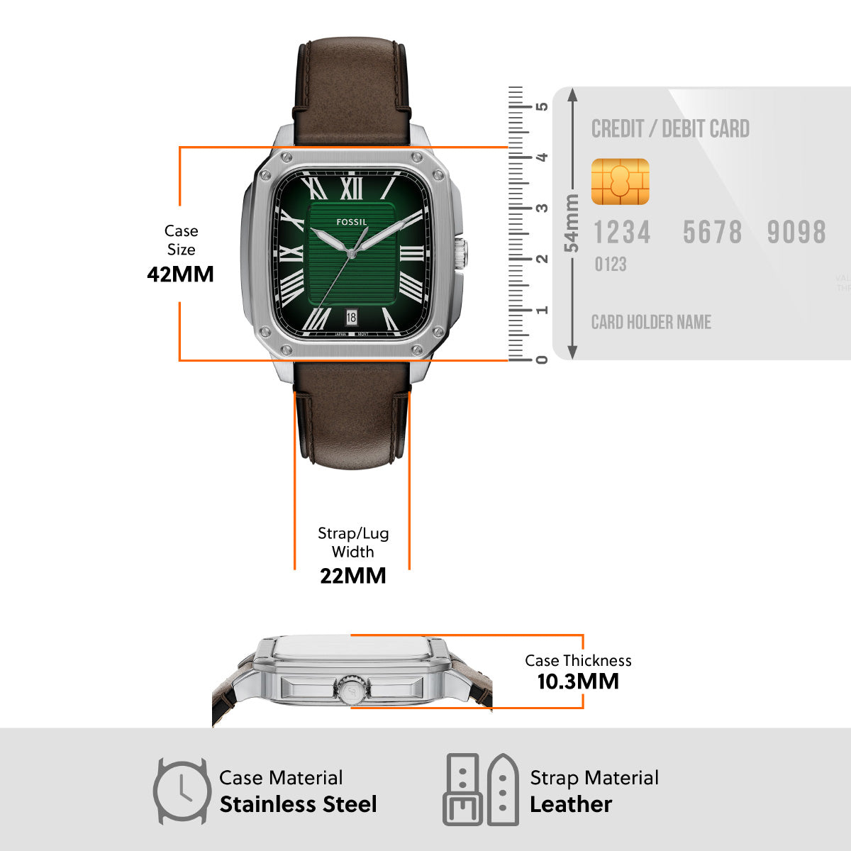 フォッシル FOSSIL 腕時計 メンズ CROSBY 三針 ブラウン レザーウォッチ FS6150