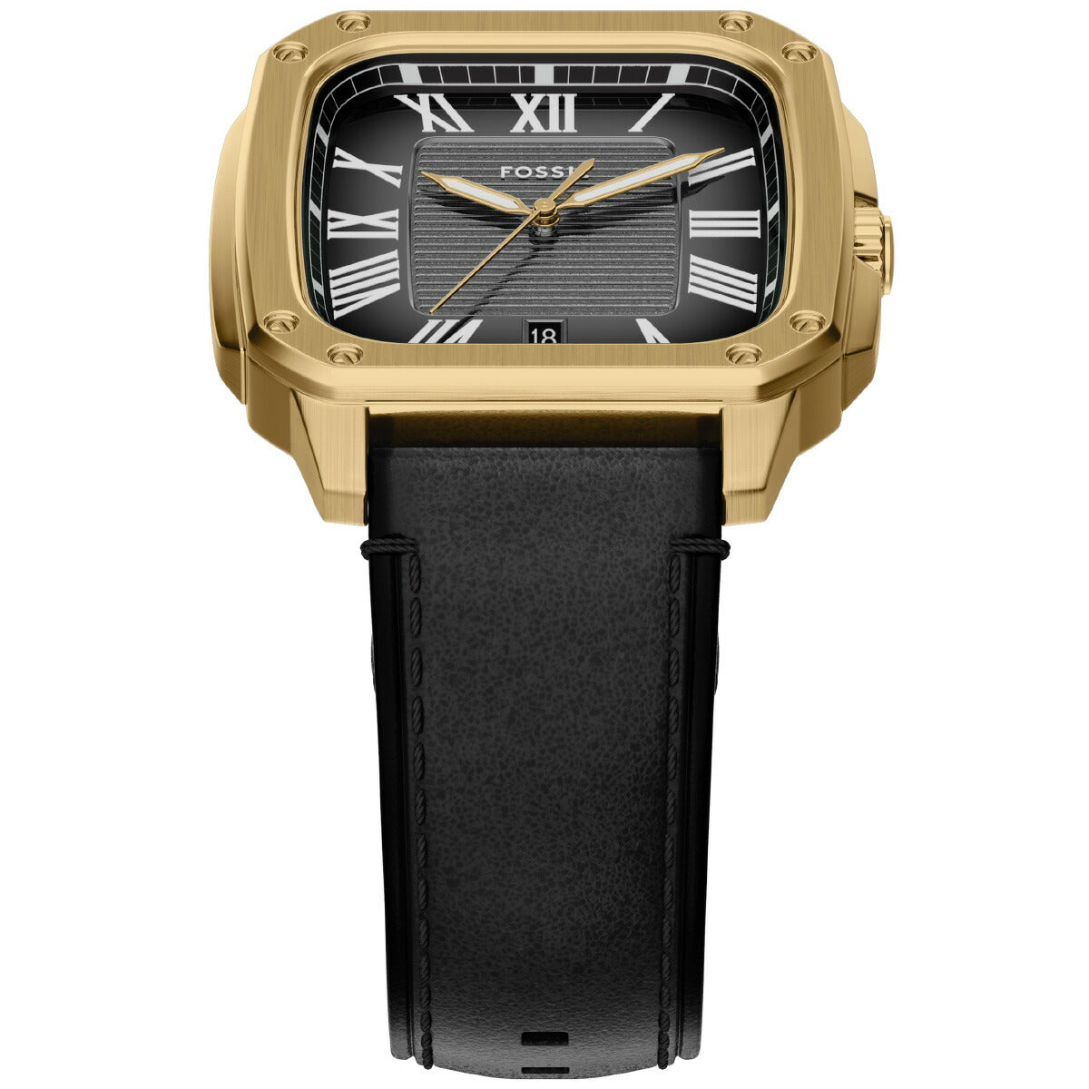 フォッシル FOSSIL 腕時計 メンズ CROSBY 三針 ブラック レザーウォッチ FS6151