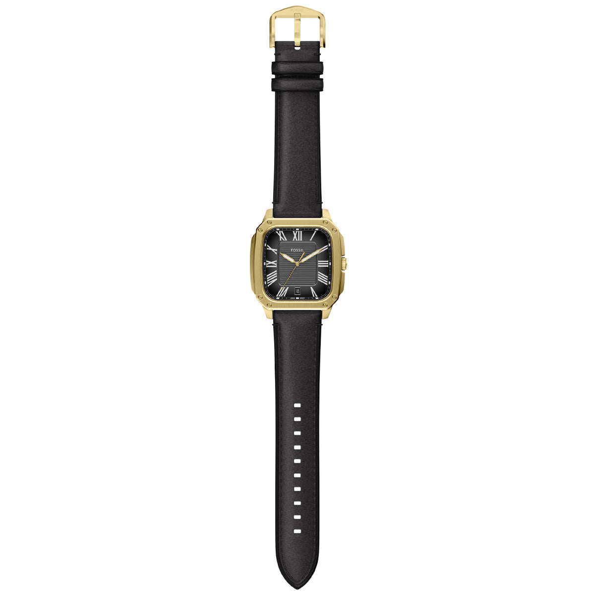 フォッシル FOSSIL 腕時計 メンズ CROSBY 三針 ブラック レザーウォッチ FS6151