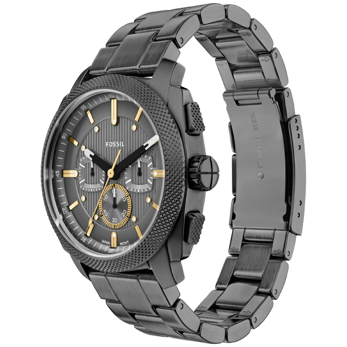 フォッシル FOSSIL 腕時計 メンズ MACHINE クロノグラフ スモーク ステンレススチール FS6160【2026 新作】