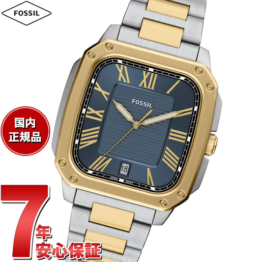 フォッシル FOSSIL 腕時計 メンズ CROSBY 三針デイト ツートーン ステンレススチール FS6161【2026 新作】