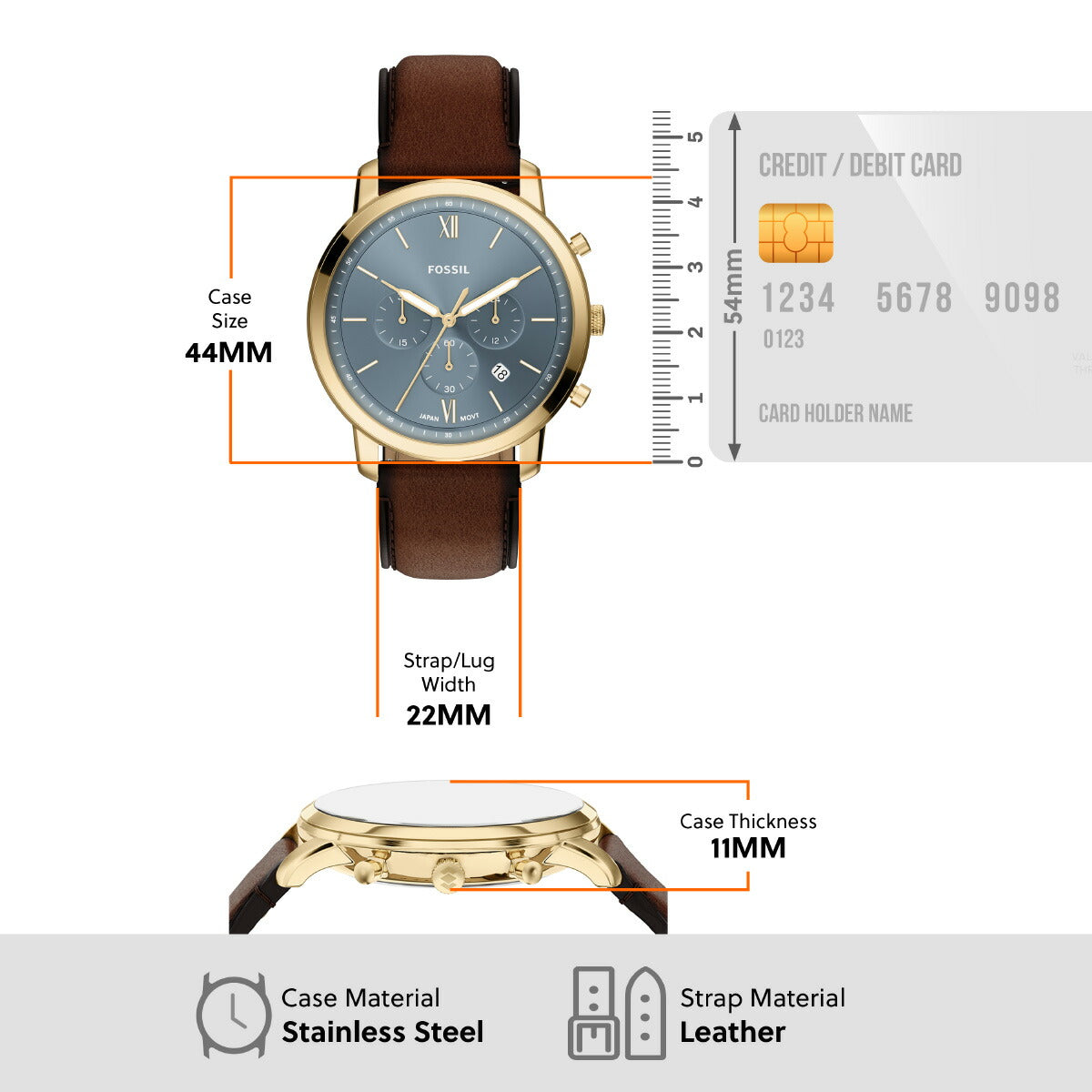 フォッシル FOSSIL 腕時計 メンズ NEUTRA クロノグラフ ブラウンレザー FS6162【2026 新作】