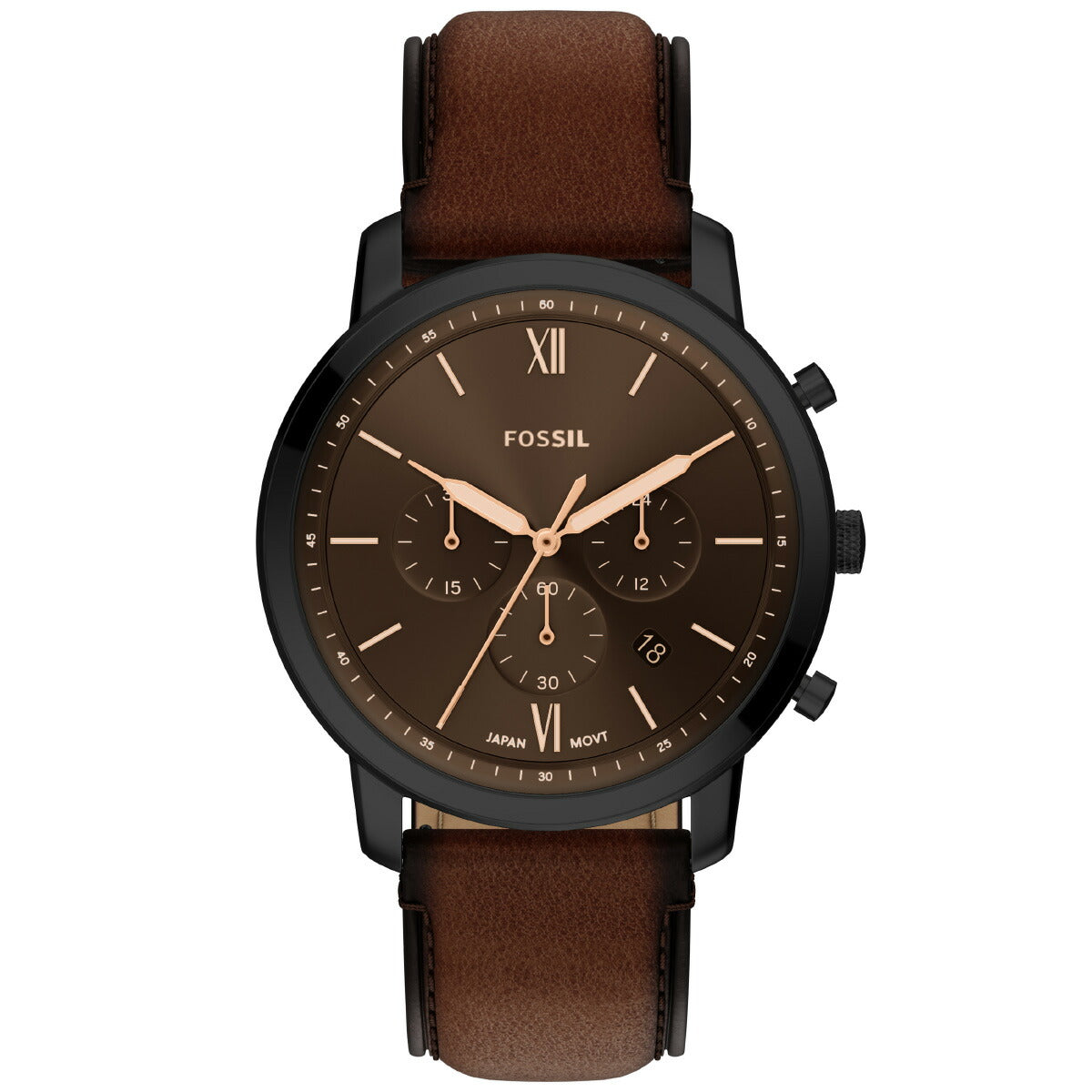 フォッシル FOSSIL 腕時計 メンズ NEUTRA クロノグラフ ブラウンレザー FS6163【2026 新作】