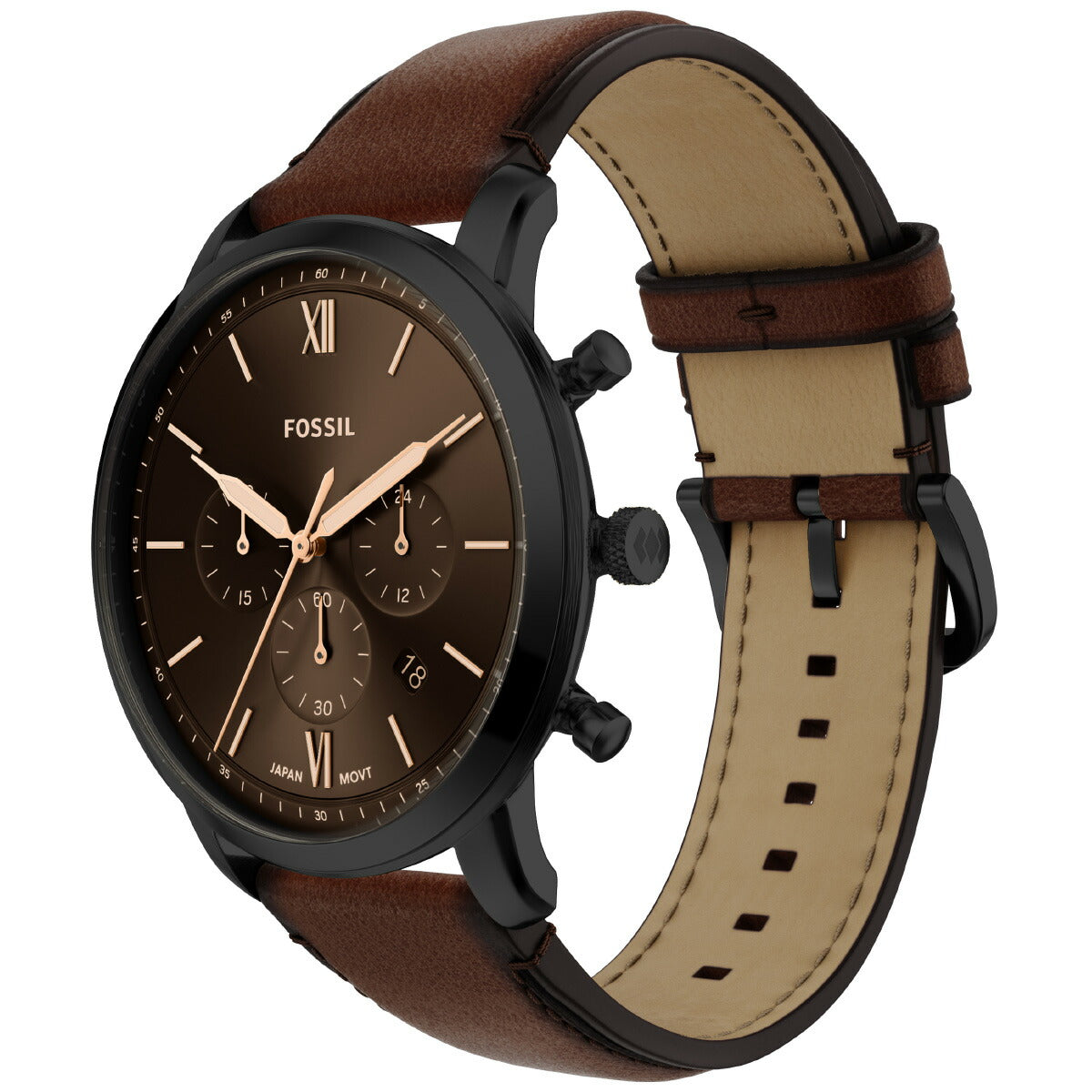フォッシル FOSSIL 腕時計 メンズ NEUTRA クロノグラフ ブラウンレザー FS6163【2026 新作】