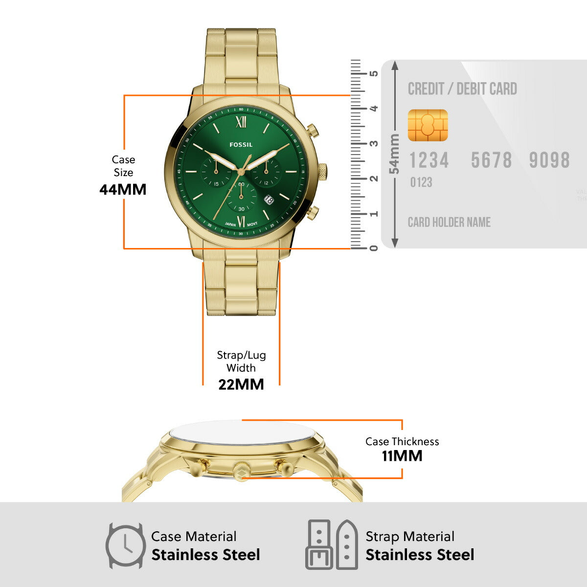 フォッシル FOSSIL 腕時計 メンズ NEUTRA クロノグラフ ゴールドトーン ステンレススチール FS6164【2026 新作】