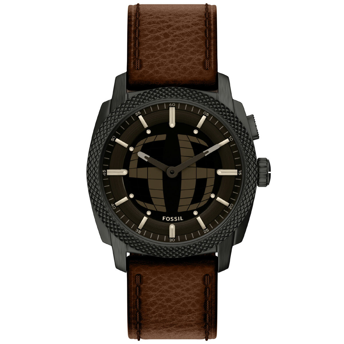 フォッシル FOSSIL 腕時計 アナデジ メンズ MACHINE BIG TIC 41mm ブラウン レザー FS6165【2026 新作】