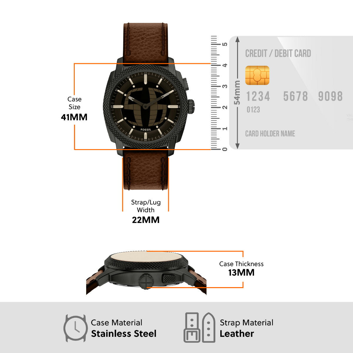 フォッシル FOSSIL 腕時計 アナデジ メンズ MACHINE BIG TIC 41mm ブラウン レザー FS6165【2026 新作】