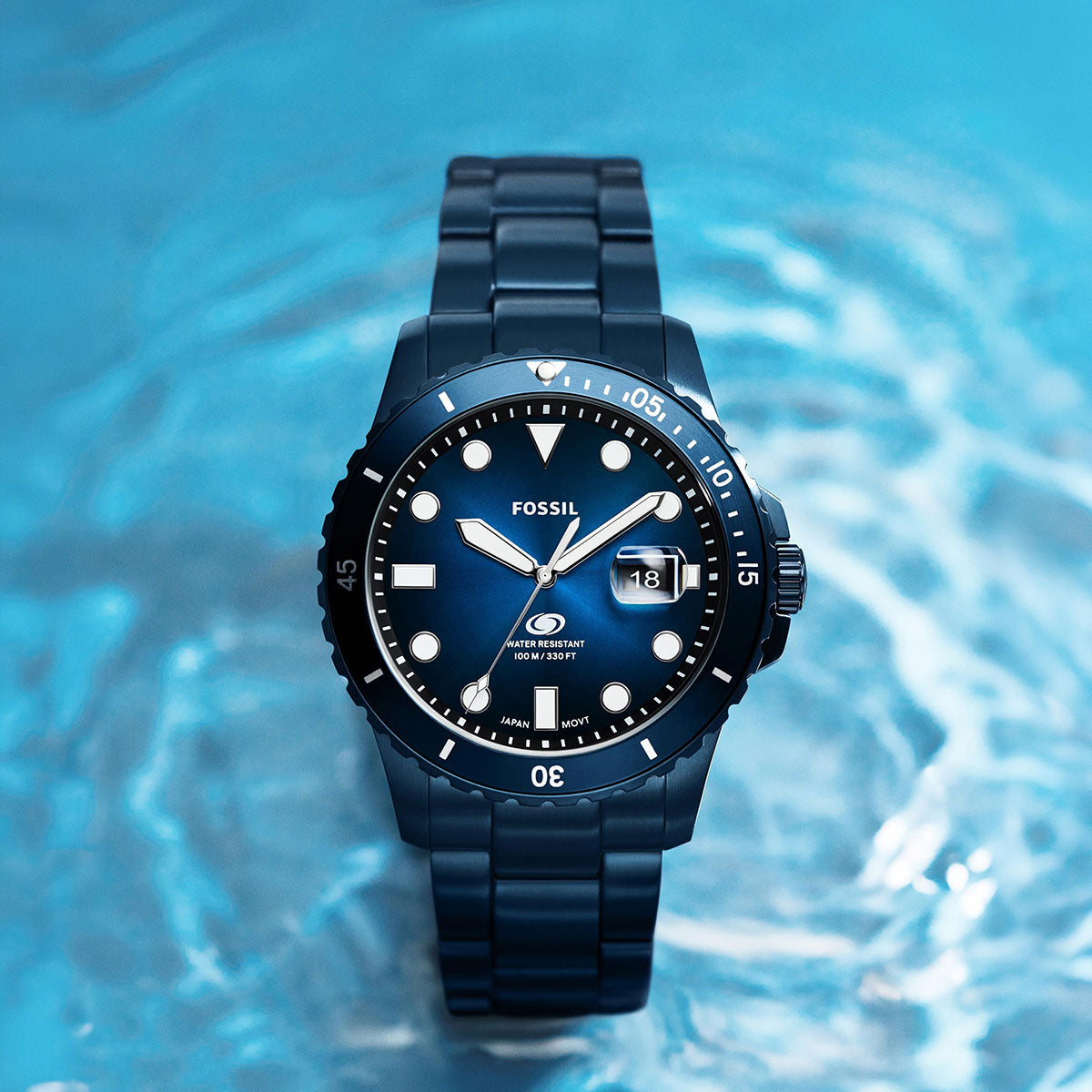 フォッシル FOSSIL 腕時計 メンズ FOSSIL BLUE DIVE 三針デイト ネイビー ステンレススチールウォッチ FS6166【2026 新作】