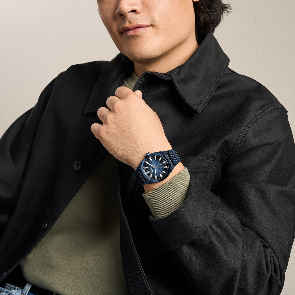 フォッシル FOSSIL 腕時計 メンズ EVERETT 三針 ネイビー ステンレススチールウォッチ FS6169【2026 新作】
