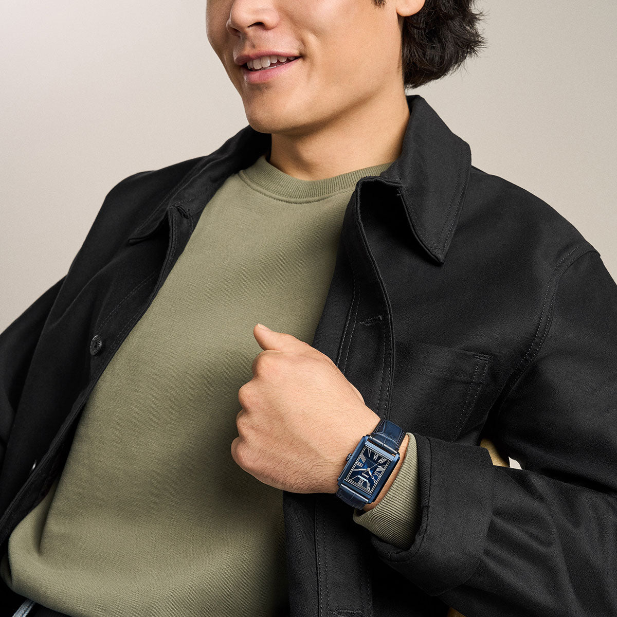 フォッシル FOSSIL 腕時計 メンズ CARRAWAY 三針 ネイビー クロコレザー FS6170【2026 新作】