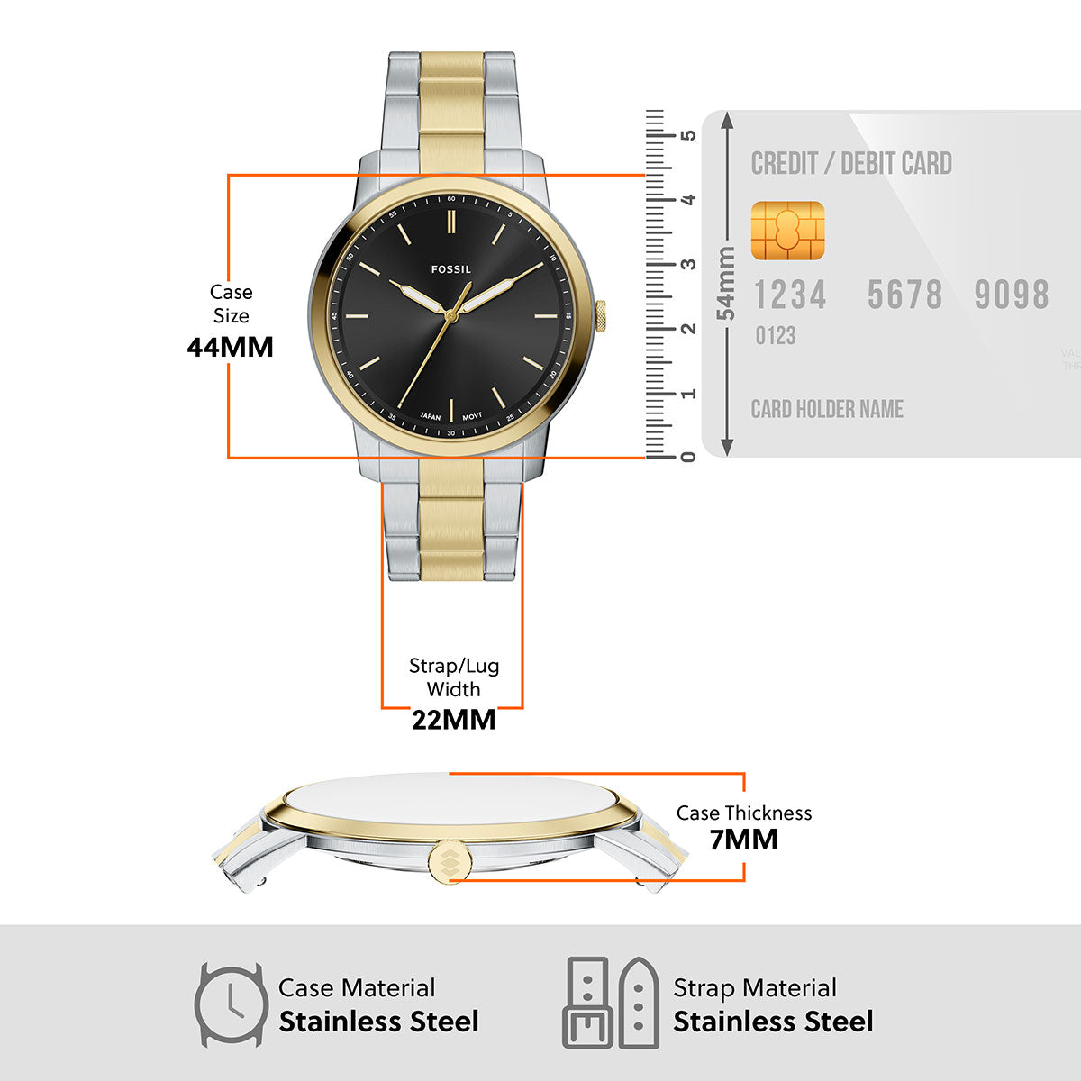 フォッシル FOSSIL 腕時計 メンズ MINIMALIST アナログ ツートーン ステンレススチールウォッチ FS6182【2026新作】