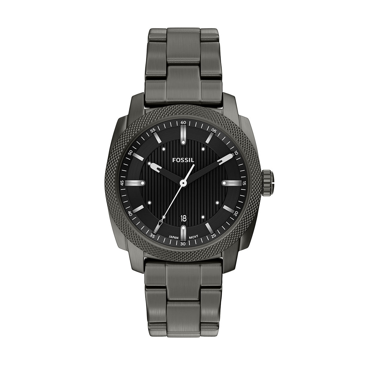 フォッシル FOSSIL 腕時計 メンズ MACHINE デイト アナログ スモーク ステンレススチールウォッチ FS6185【2026新作】