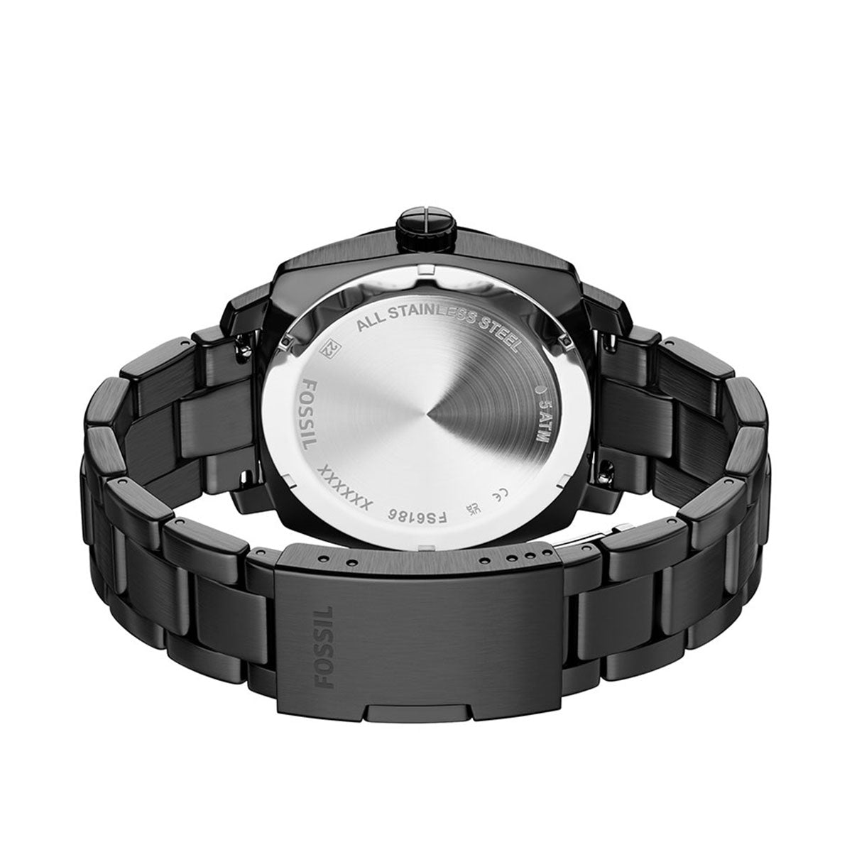 フォッシル FOSSIL 腕時計 メンズ MACHINE デイト アナログ ブラック ステンレススチールウォッチ FS6186【2026新作】