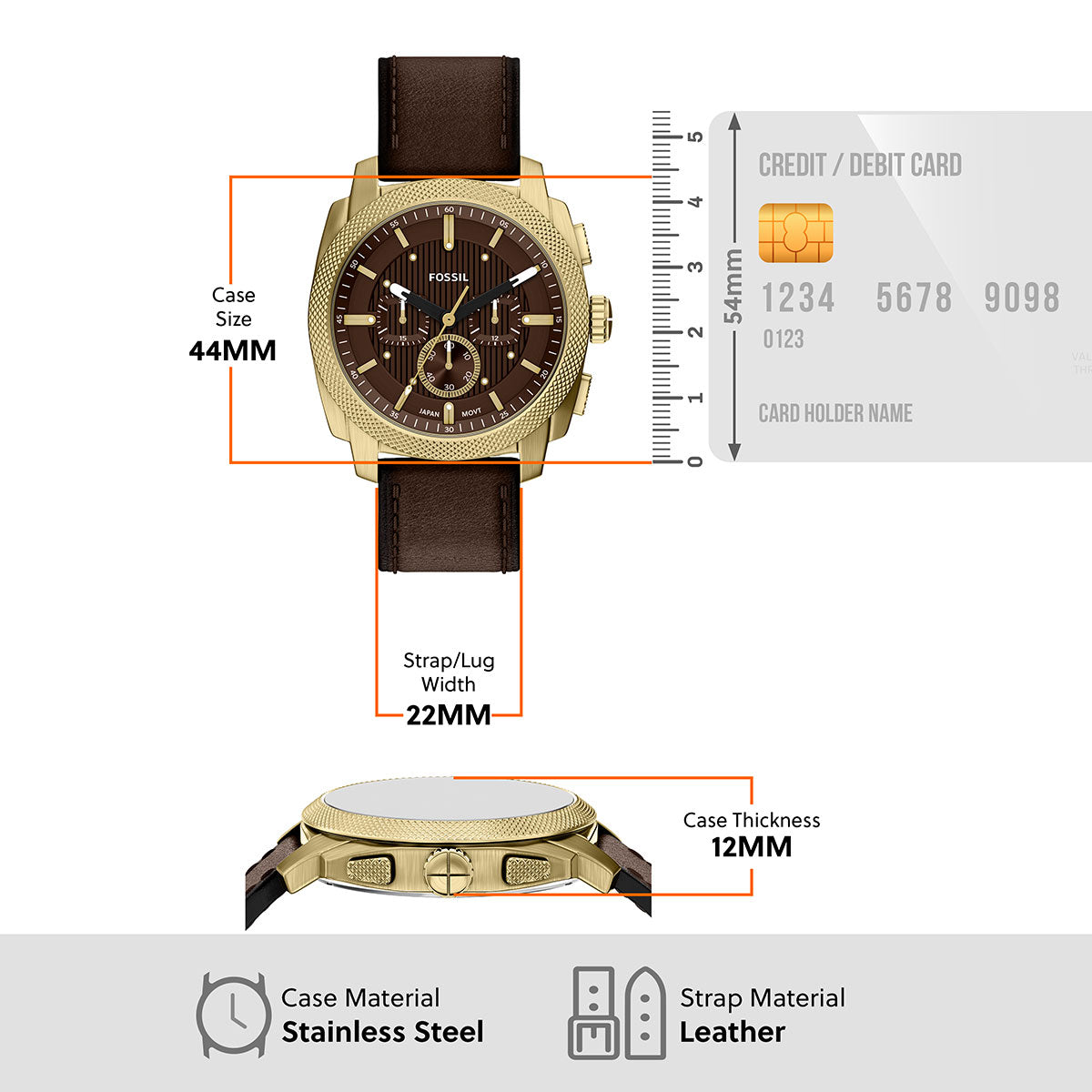 フォッシル FOSSIL 腕時計 メンズ MACHINE クロノグラフ アナログ ブラウンレザーウォッチFS6188【2026新作】