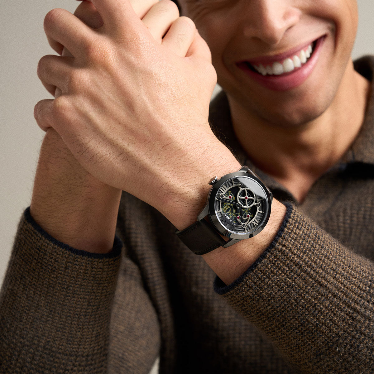 フォッシル FOSSIL 腕時計 メンズ TOWNSMAN アニメーション デジアナ ブラウン レザーウォッチ FS6191【2026新作】