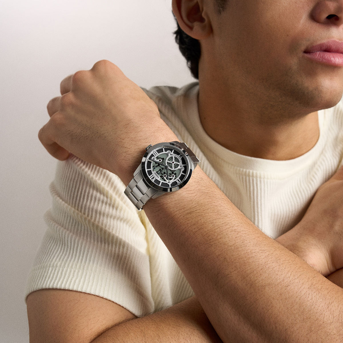 フォッシル FOSSIL 腕時計 メンズ TOWNSMAN アニメーション デジアナ ステンレススチールウォッチ FS6192【2026新作】