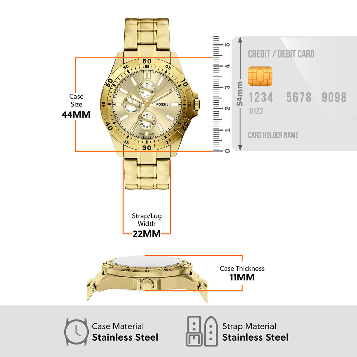 フォッシル FOSSIL 腕時計 メンズ GARRETT マルチファンクション アナログ ツートーン ステンレススチールウォッチ FS6194【2026新作】