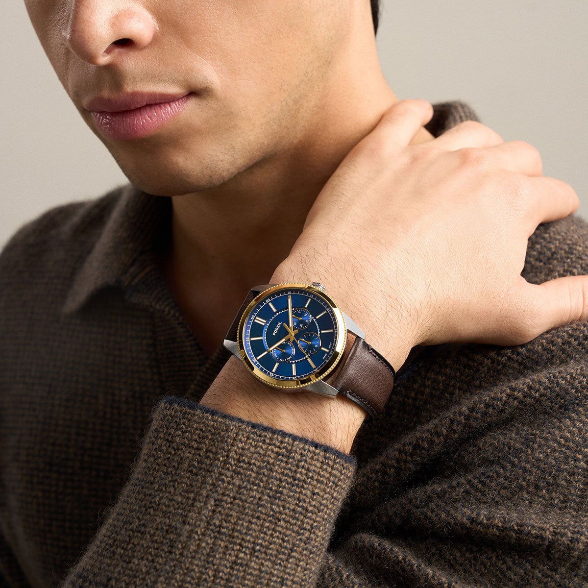 フォッシル FOSSIL 腕時計 メンズ PEARSON マルチファンクション アナログ ブラウンレザーウォッチ FS6195【2026新作】