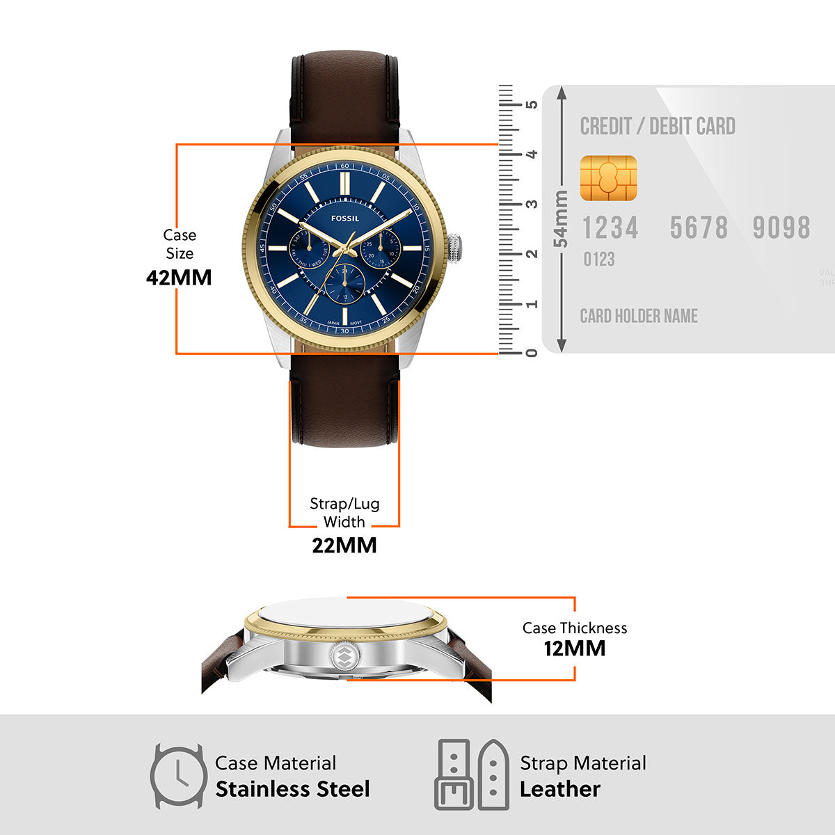 フォッシル FOSSIL 腕時計 メンズ PEARSON マルチファンクション アナログ ブラウンレザーウォッチ FS6195【2026新作】