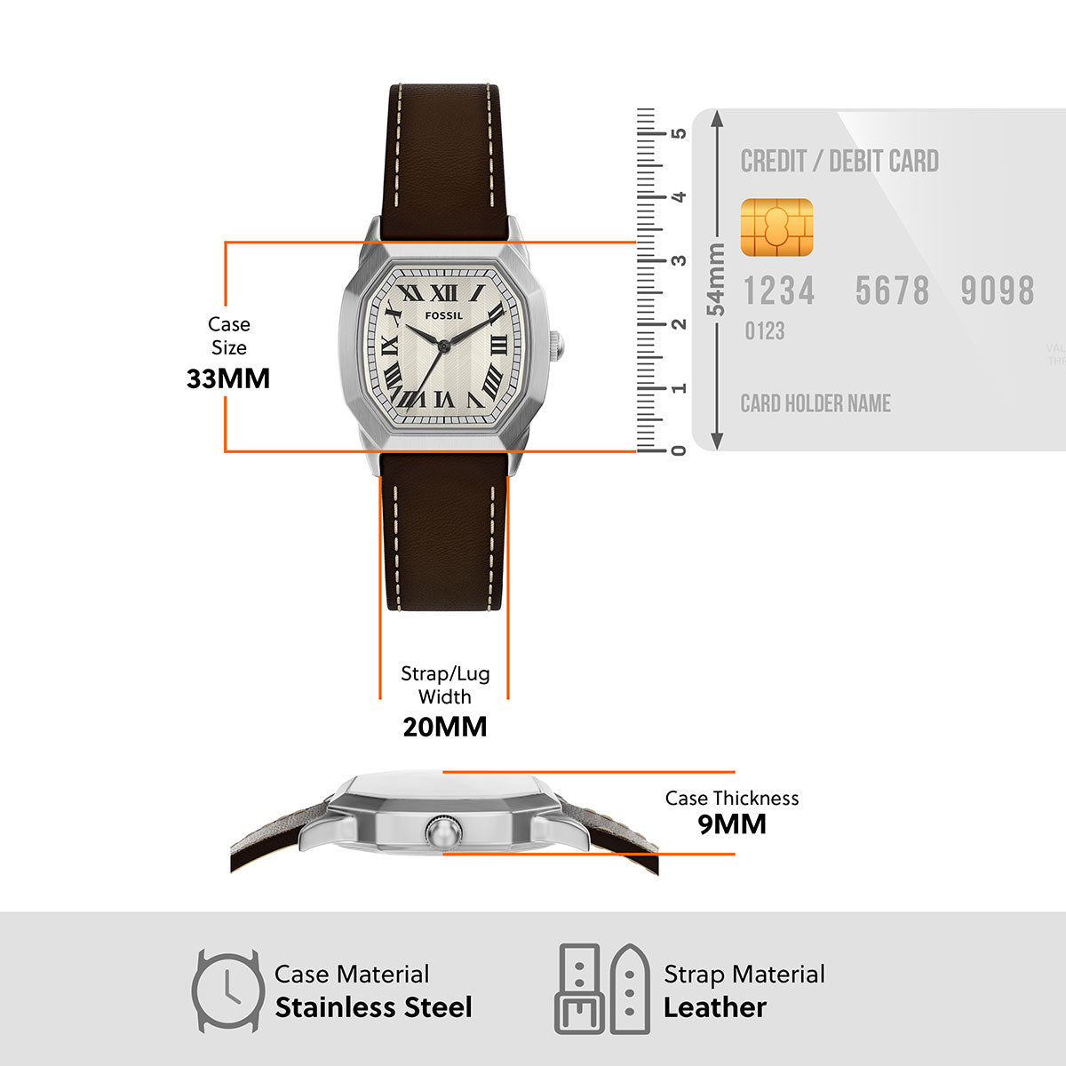 フォッシル FOSSIL 腕時計 メンズ HARLOW アナログ ブラウン レザーウォッチ FS6214【2026新作】