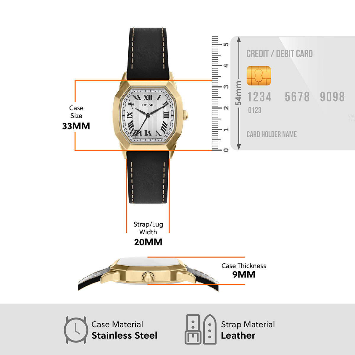 フォッシル FOSSIL 腕時計 メンズ HARLOW アナログ ブラックレザーウォッチ FS6215【2026新作】