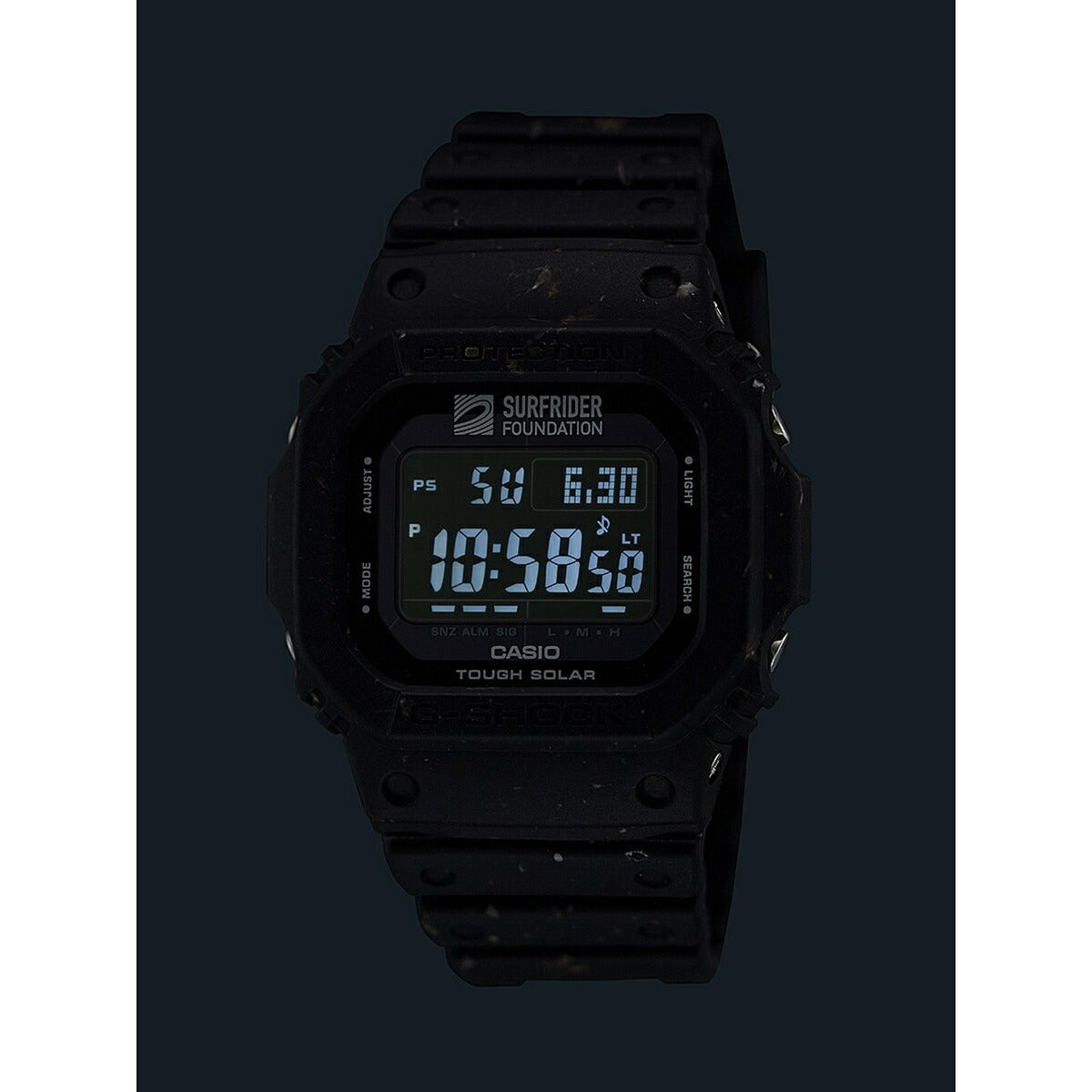 G-SHOCK カシオ Gショック CASIO G-5600SRF-1JR ソーラー デジタル SURFRIDER FOUNDATION コラボ メンズ 腕時計 ブラック サーフライダー・ファウンデーション【2024 新作】