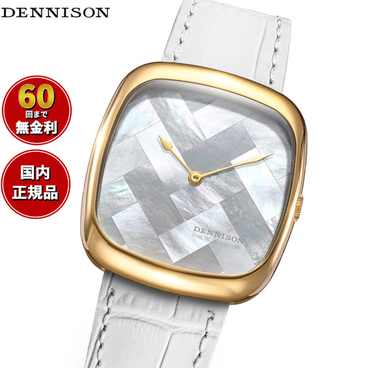 デニソン DENNISON 腕時計 メンズ レディース ALD Collection ホワイトマザーオブパール モザイク ゴールド ALD-G-ST10-WHT-GBKL