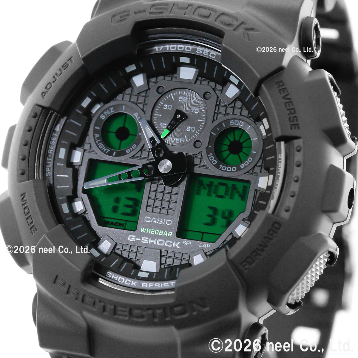 G-SHOCK アナデジ カシオ Gショック CASIO 腕時計 メンズ GA-100BEG-1AJF BLACK AND ELECTRO GREEN エレクトログリーン【2026 新作】