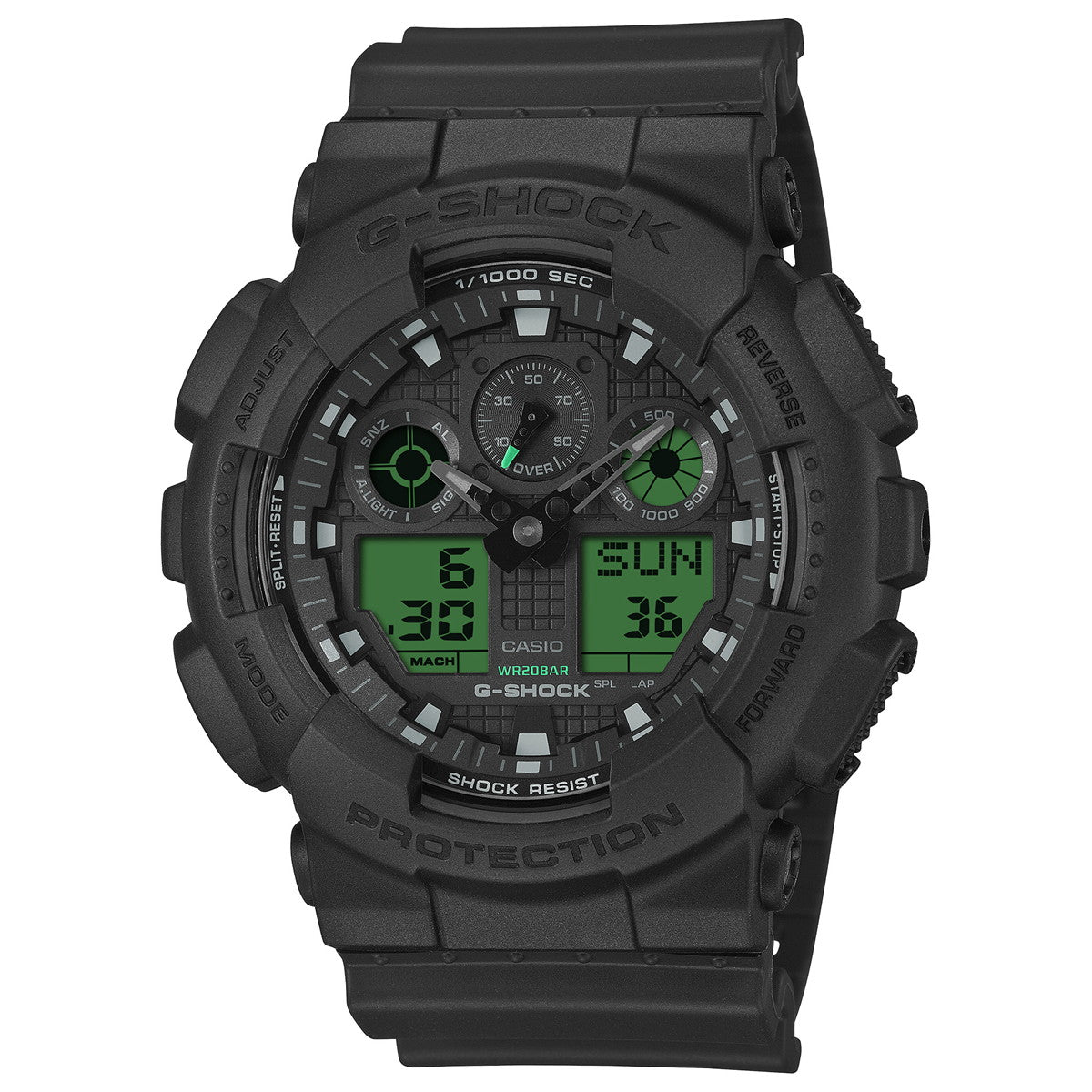 G-SHOCK アナデジ カシオ Gショック CASIO 腕時計 メンズ GA-100BEG-1AJF BLACK AND ELECTRO GREEN エレクトログリーン【2026 新作】