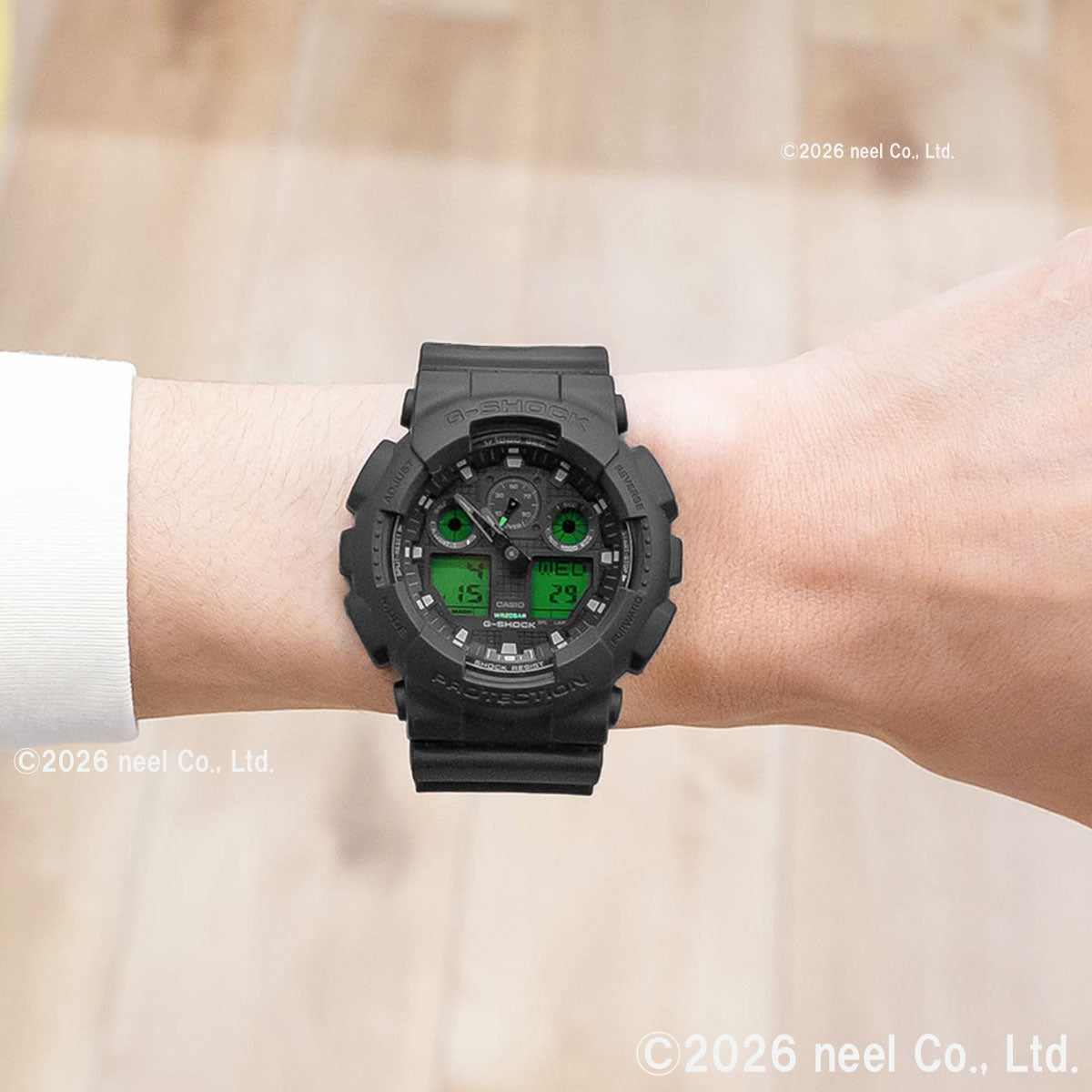 G-SHOCK アナデジ カシオ Gショック CASIO 腕時計 メンズ GA-100BEG-1AJF BLACK AND ELECTRO GREEN エレクトログリーン【2026 新作】