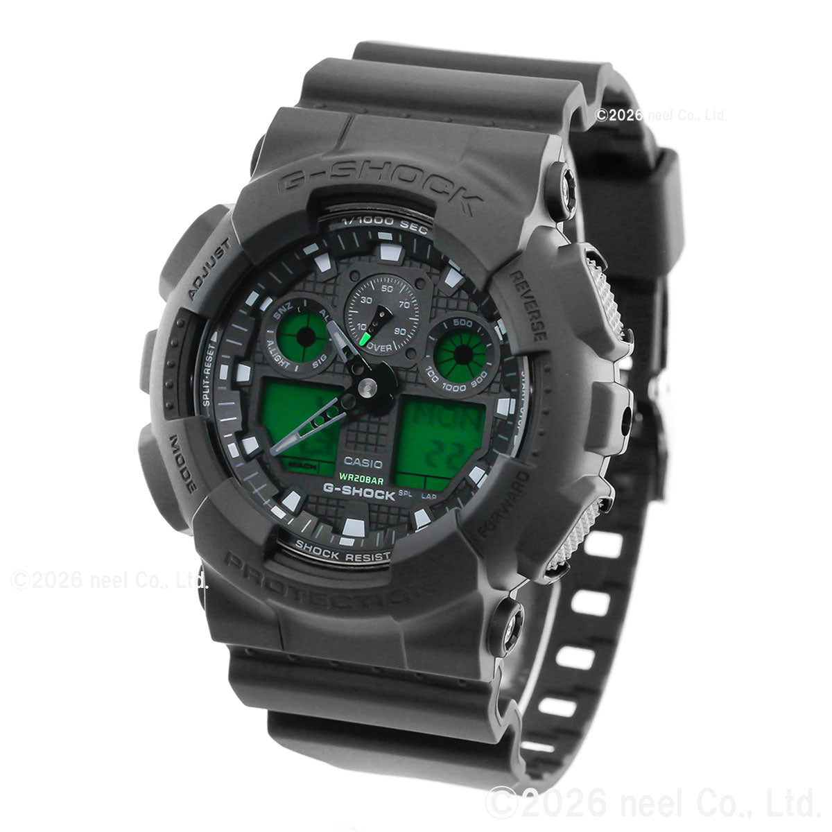 G-SHOCK アナデジ カシオ Gショック CASIO 腕時計 メンズ GA-100BEG-1AJF BLACK AND ELECTRO GREEN エレクトログリーン【2026 新作】