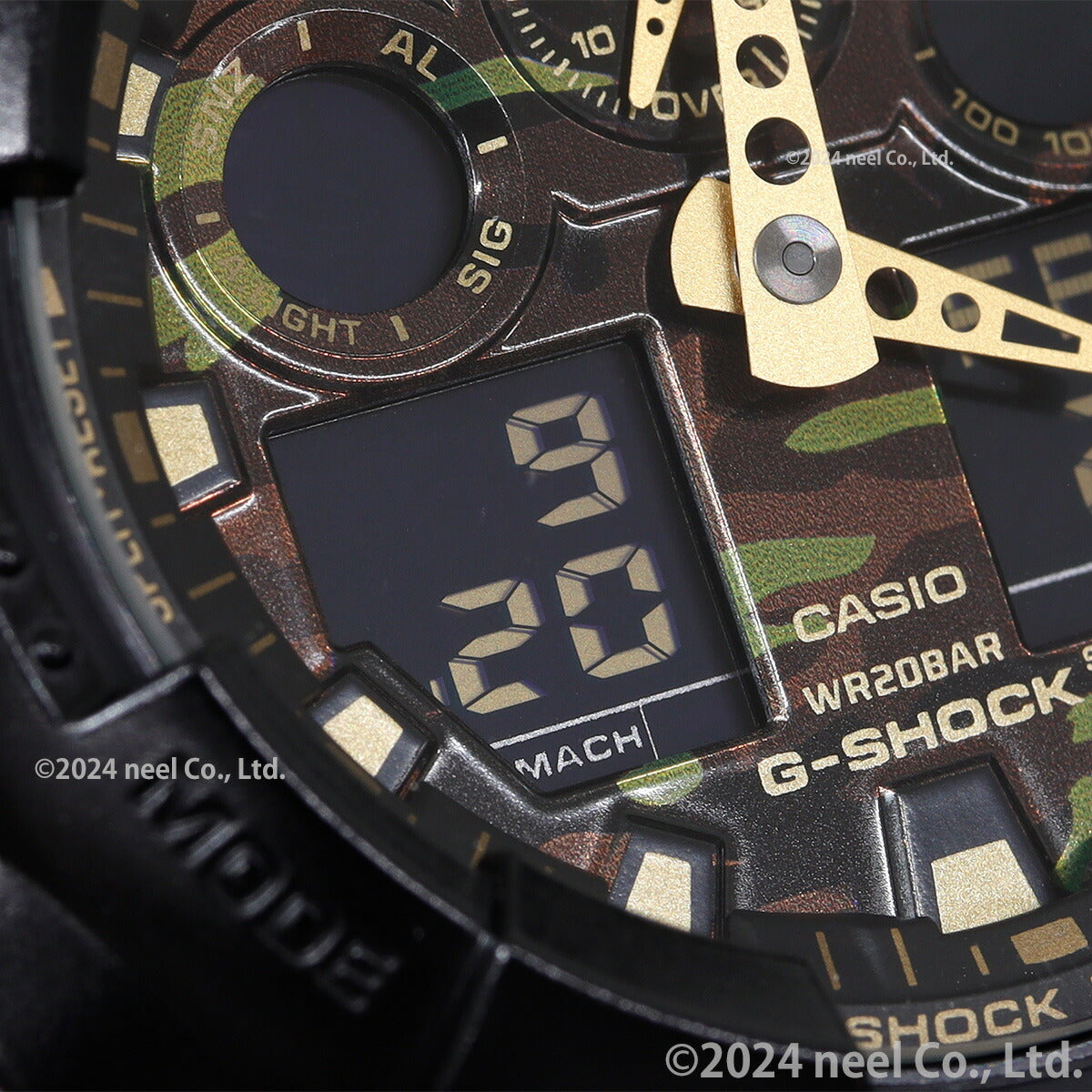 G-SHOCK ブラック カモフラージュダイアル 腕時計 メンズ アナデジ GA