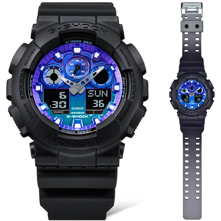 G-SHOCK カシオ Gショック CASIO アナデジ 腕時計 メンズ GA-100FL-1AJF Flame inside フレイムブルー【2024 新作】