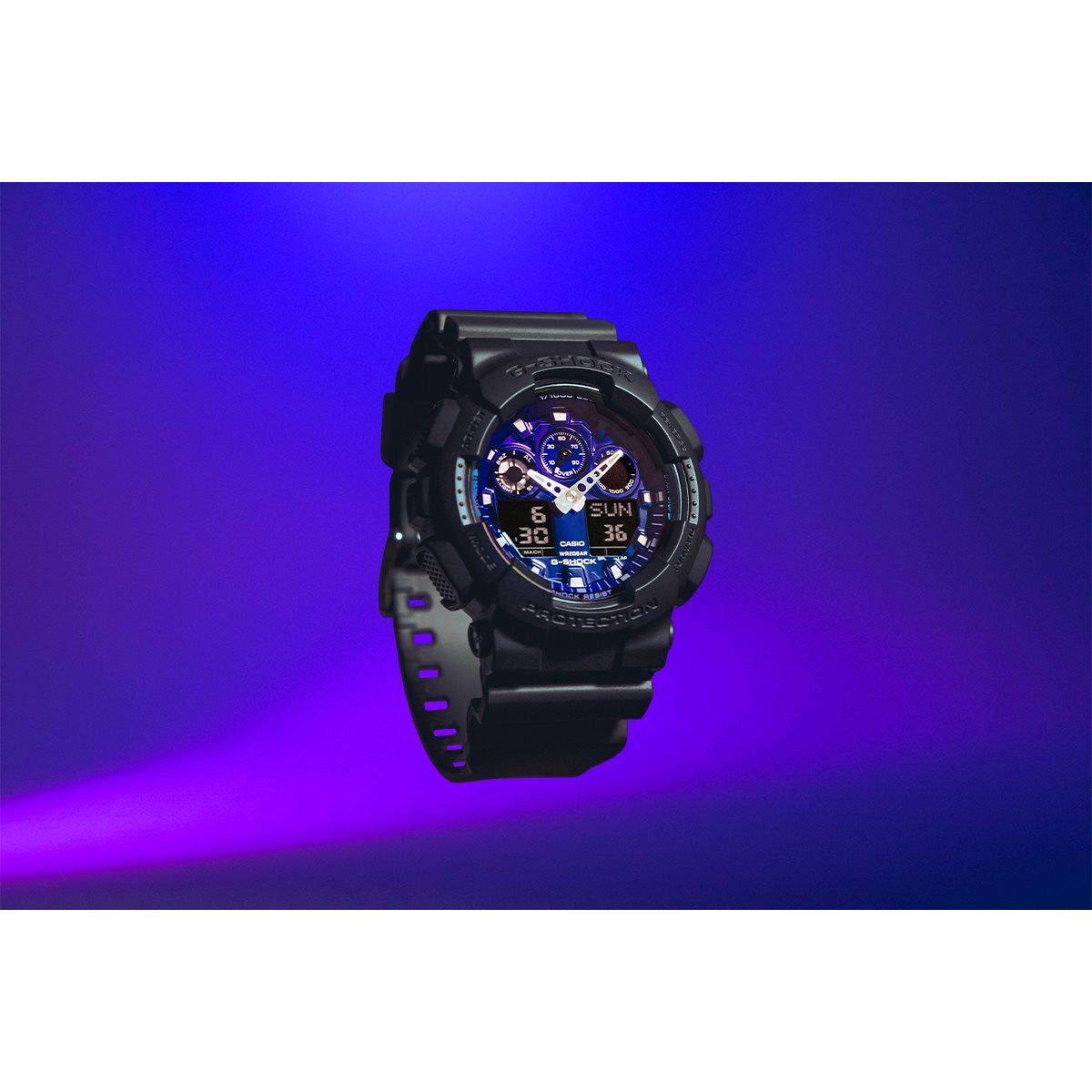 G-SHOCK カシオ Gショック CASIO アナデジ 腕時計 メンズ GA-100FL-1AJF Flame inside フレイムブルー【2024 新作】