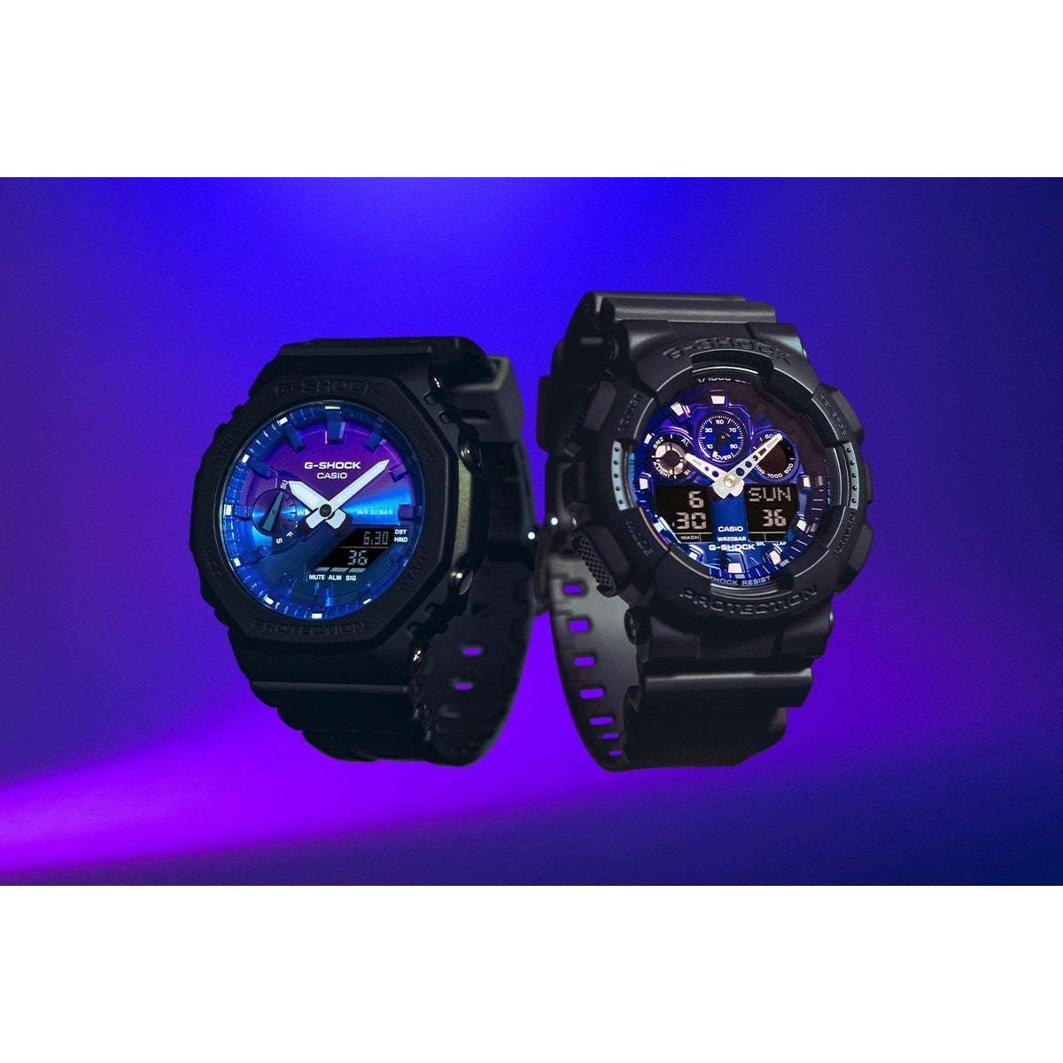 G-SHOCK カシオ Gショック CASIO アナデジ 腕時計 メンズ GA-100FL-1AJF Flame inside フレイムブルー【2024 新作】