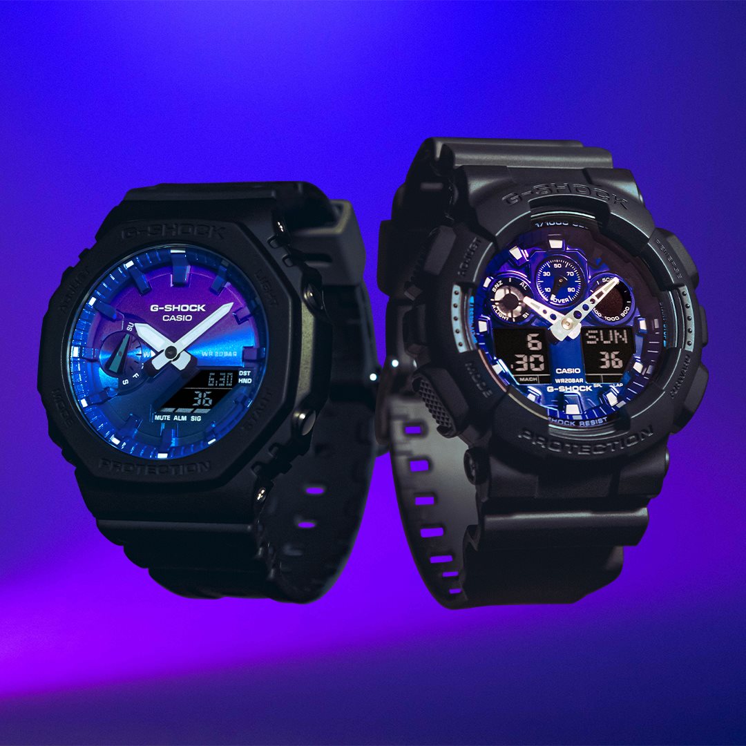 G-SHOCK カシオ Gショック CASIO アナデジ 腕時計 メンズ GA-100FL-1AJF Flame inside フレイムブルー【2024 新作】