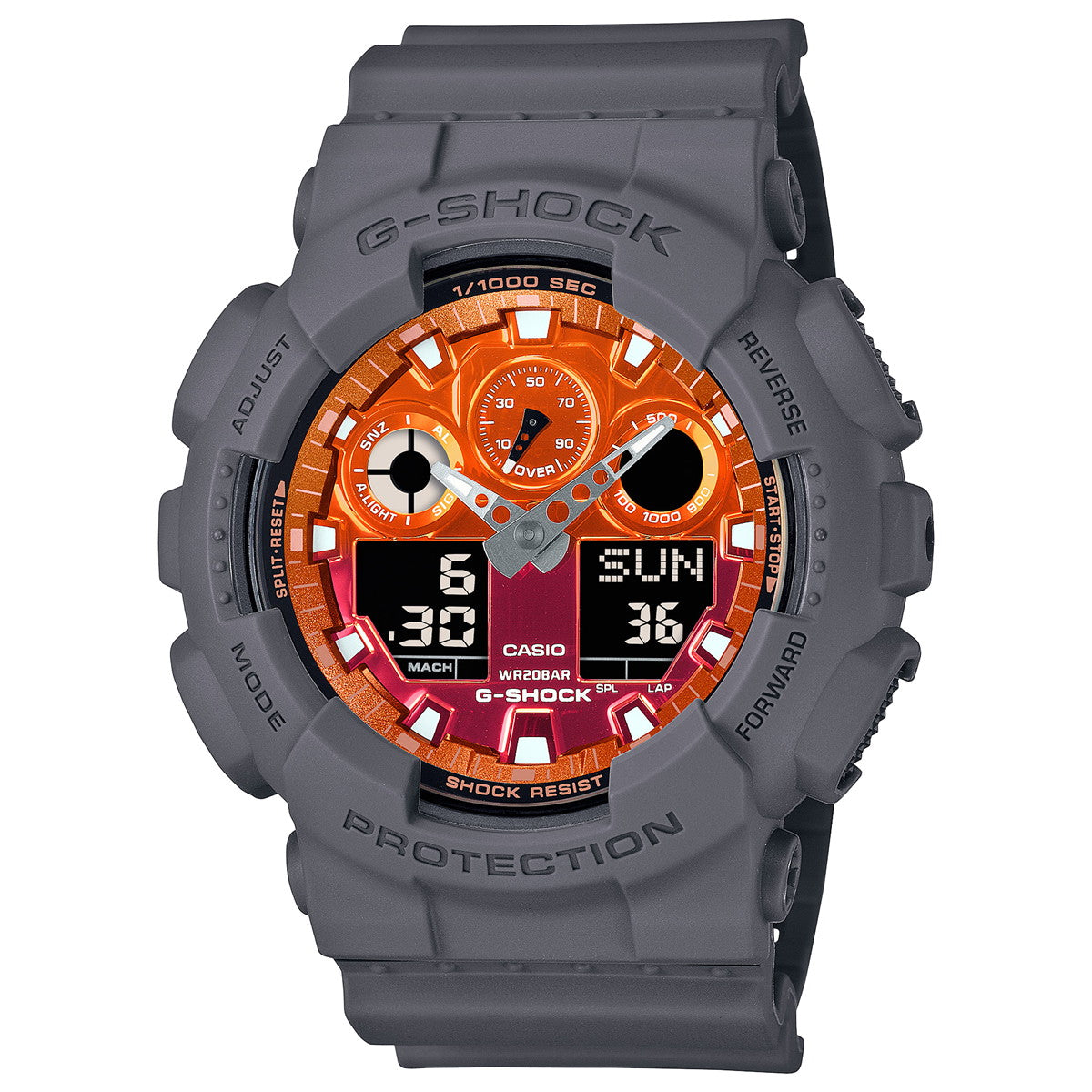 G-SHOCK カシオ Gショック CASIO アナデジ 腕時計 メンズ GA-100FL-8AJF Flame inside フレイムオレンジ【2024 新作】