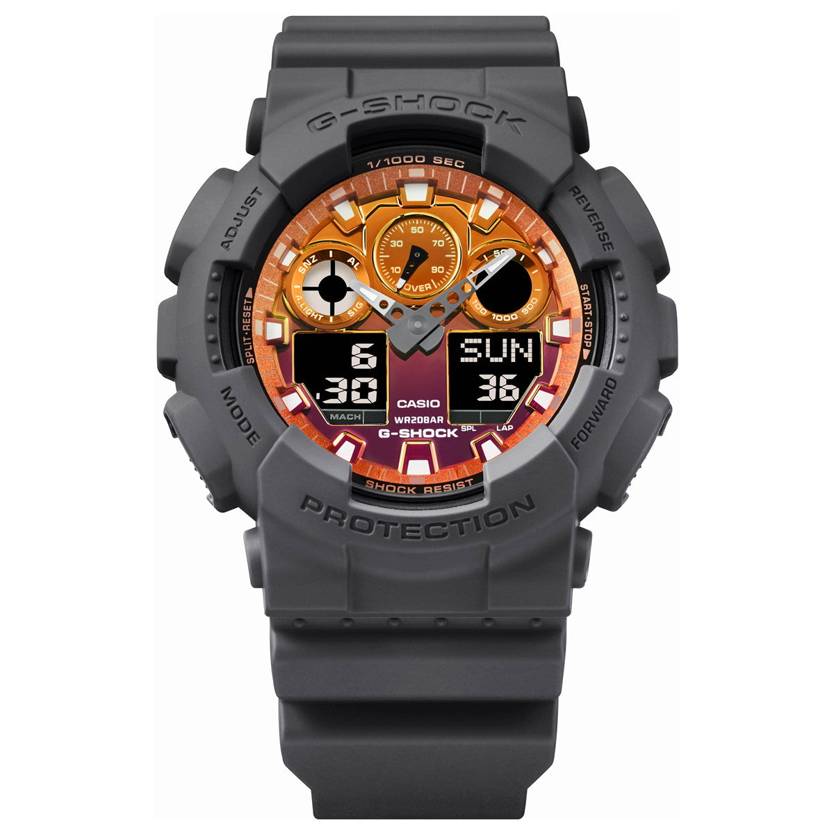 G-SHOCK カシオ Gショック CASIO アナデジ 腕時計 メンズ GA-100FL-8AJF Flame inside フレイムオレンジ【2024 新作】