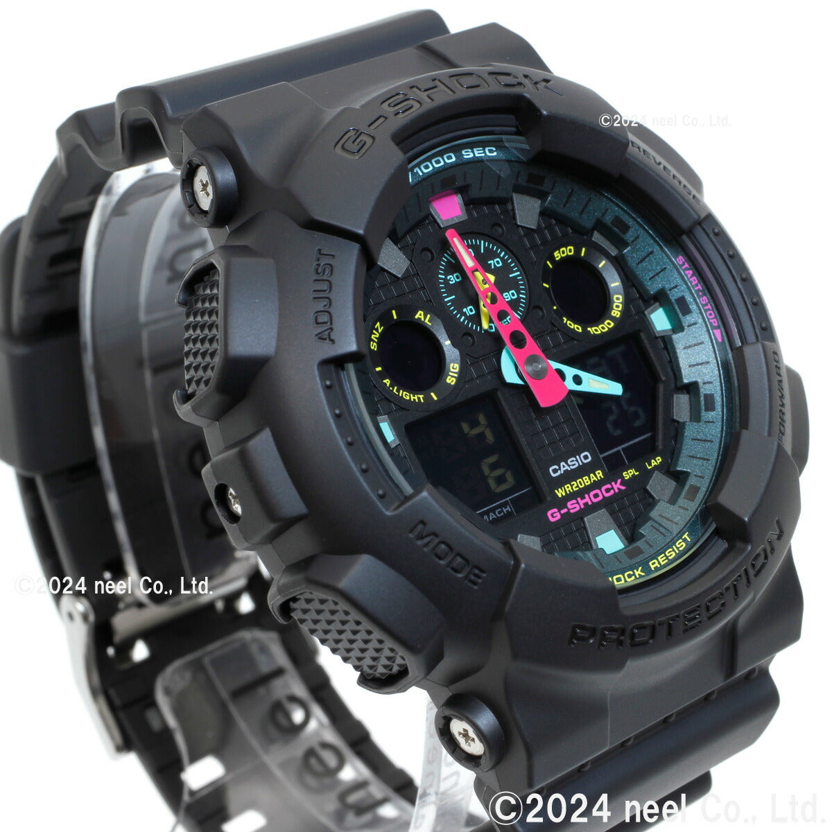 G-SHOCK カシオ Gショック CASIO アナデジ 限定モデル 腕時計 メンズ GA-100MF-1AJF Multi Fluorescent color シリーズ【2024 新作】