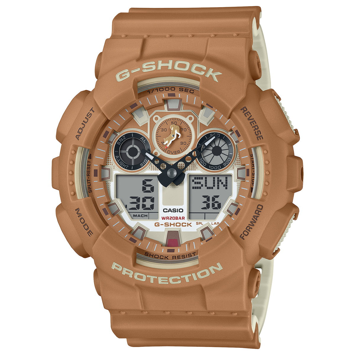 G-SHOCK アナデジ カシオ Gショック CASIO 腕時計 メンズ GA-100SHB-5AJR 柴犬 しばいぬ モチーフ 赤柴 イメージ【2024 新作】