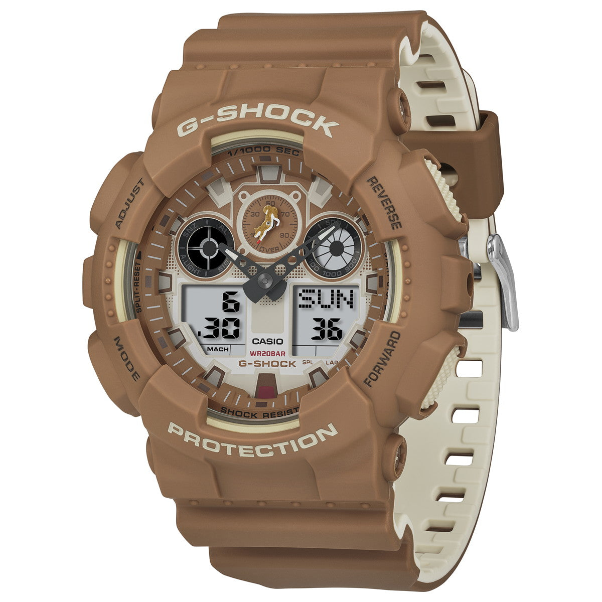 G-SHOCK アナデジ カシオ Gショック CASIO 腕時計 メンズ GA-100SHB-5AJR 柴犬 しばいぬ モチーフ 赤柴 イメージ【2024 新作】