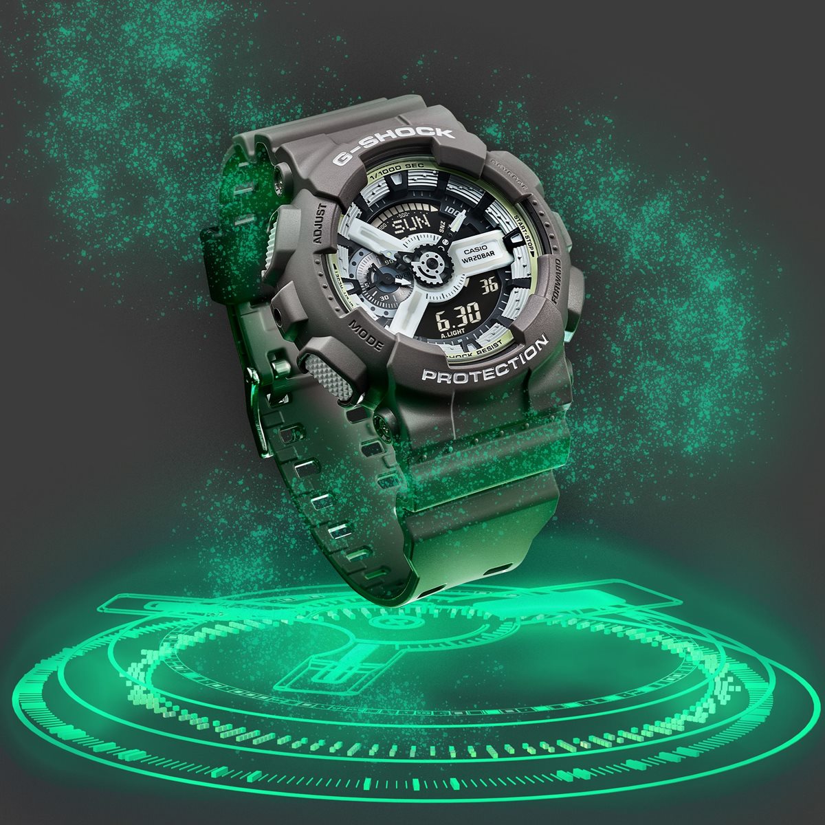 G-SHOCK アナデジ メンズ 腕時計 カシオ CASIO GA-110HD-8AJF HIDDEN GLOW Series グレー【20 –  neel selectshop