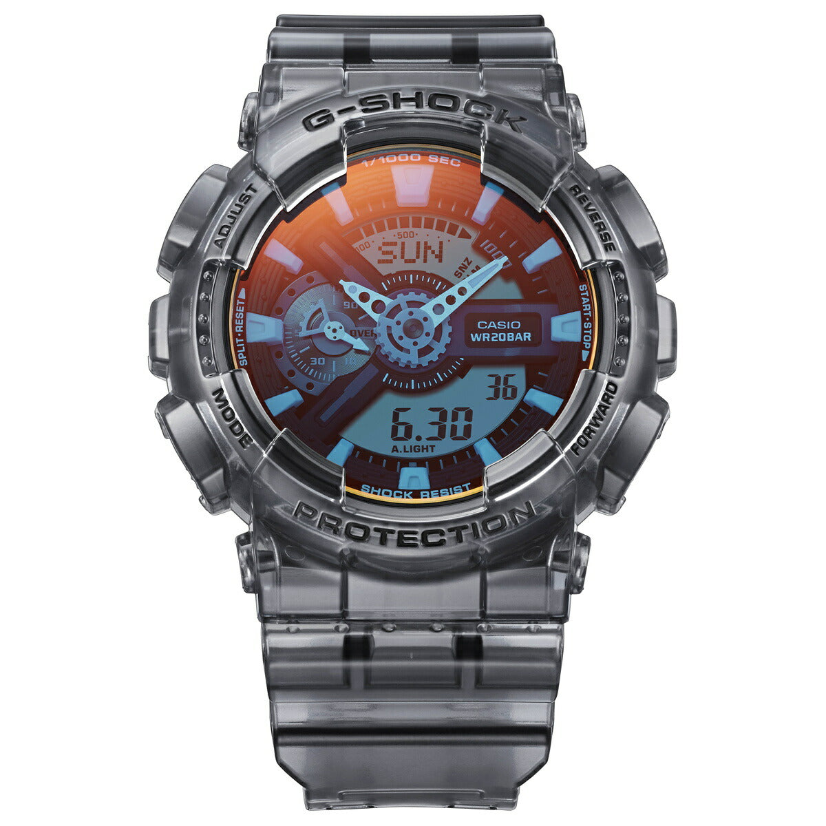 G-SHOCK カシオ Gショック CASIO アナデジ 腕時計 メンズ GA-110TLS-8AJF Metallic BEACH TIME LAPSE Series グレースケルトン×オレンジ【2024 新作】