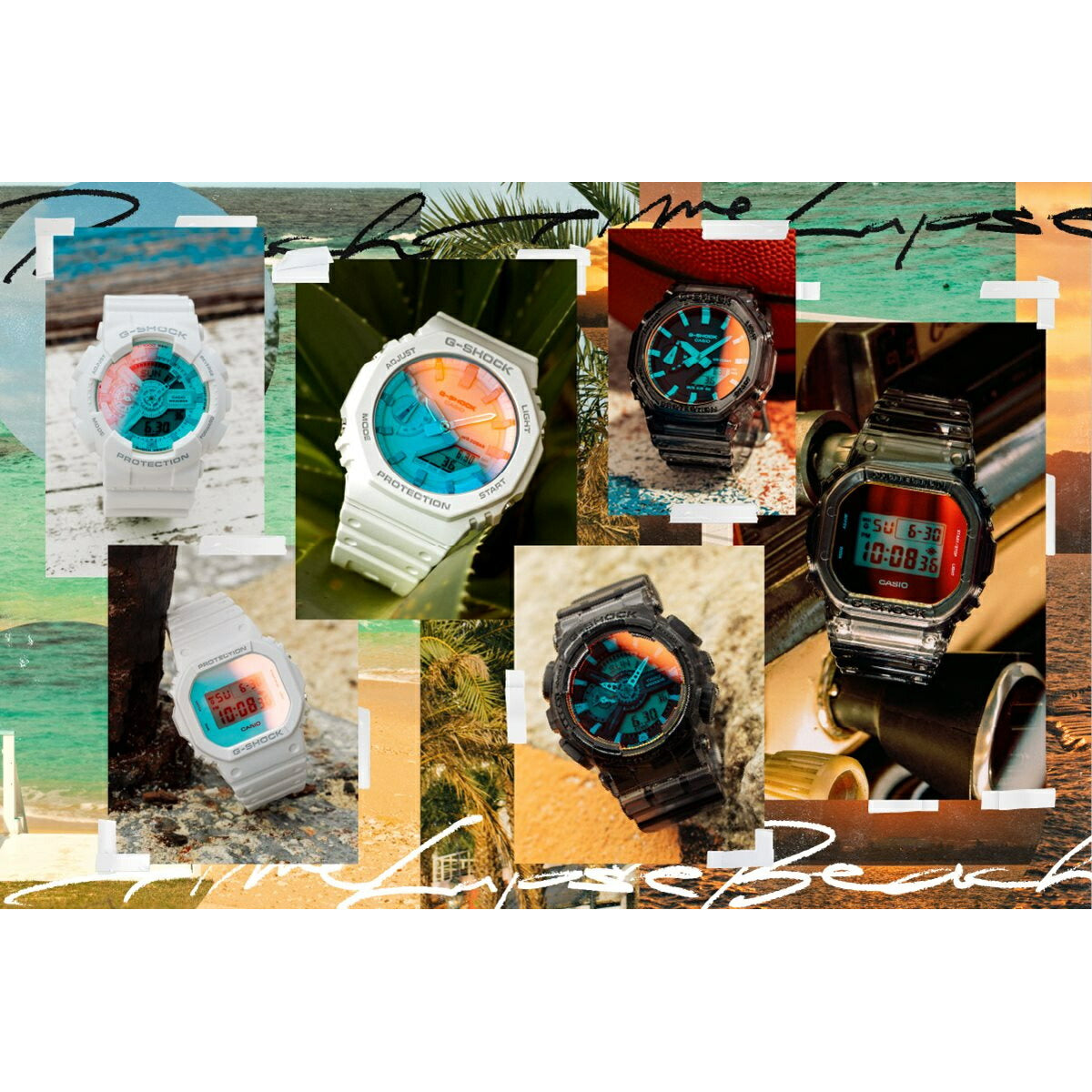 G-SHOCK カシオ Gショック CASIO アナデジ 腕時計 メンズ GA-110TLS-8AJF Metallic BEACH TIME LAPSE Series グレースケルトン×オレンジ【2024 新作】