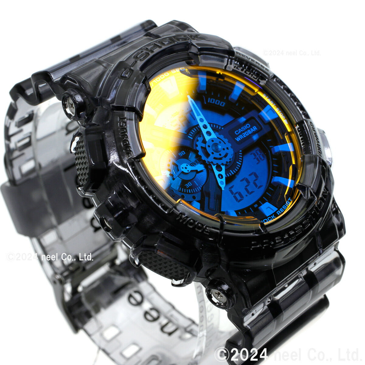 G-SHOCK カシオ Gショック CASIO アナデジ 腕時計 メンズ GA-110TLS-8AJF Metallic BEACH TIME LAPSE Series グレースケルトン×オレンジ【2024 新作】