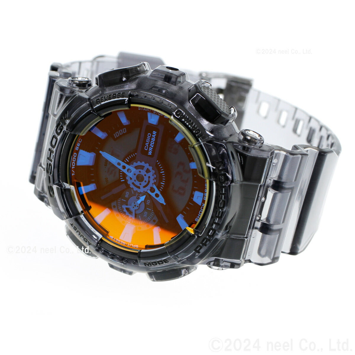 G-SHOCK カシオ Gショック CASIO アナデジ 腕時計 メンズ GA-110TLS-8AJF Metallic BEACH TIME LAPSE Series グレースケルトン×オレンジ【2024 新作】