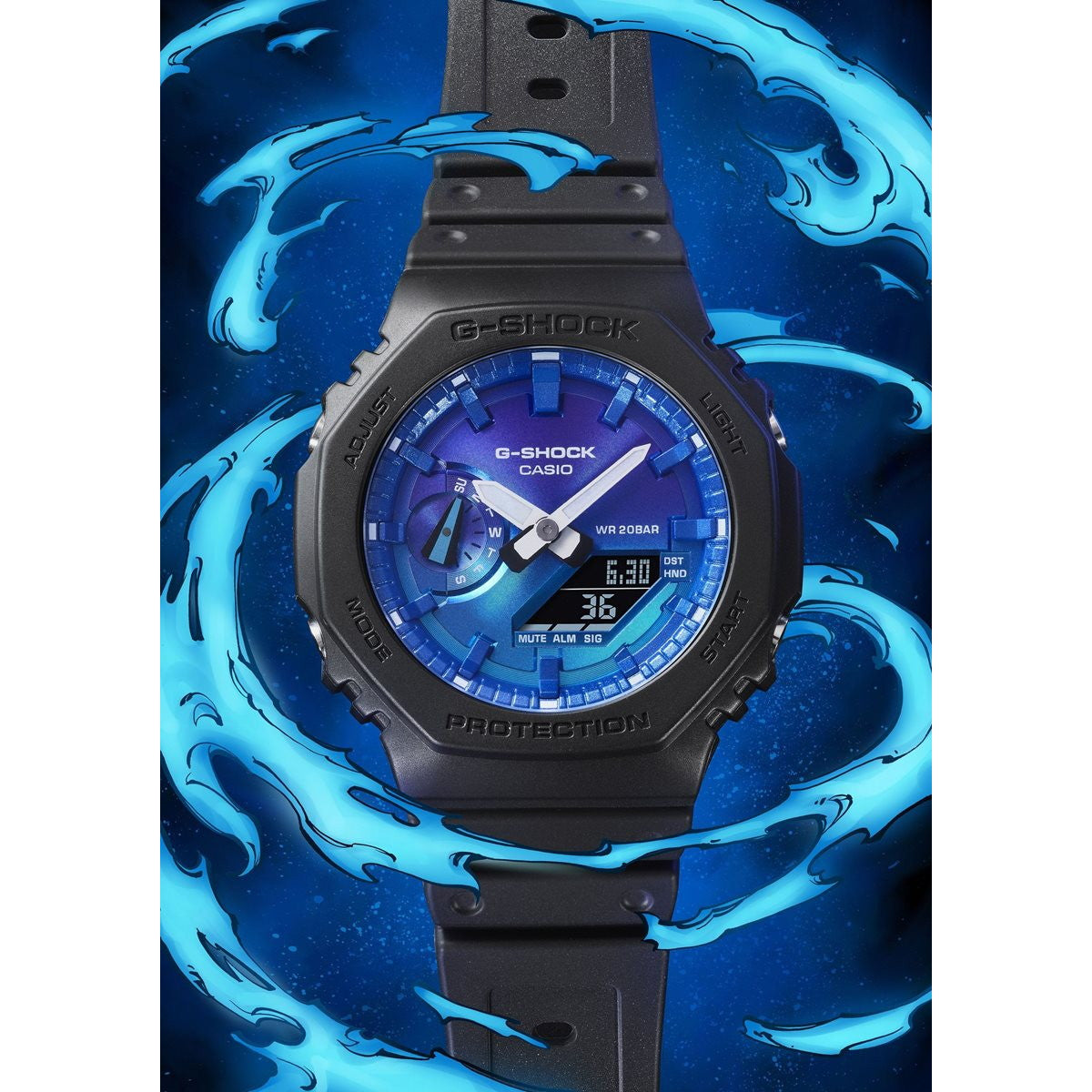 G-SHOCK カシオ Gショック CASIO アナデジ 腕時計 メンズ GA-2100FL-1AJF Flame inside フレイムブルー【2024 新作】