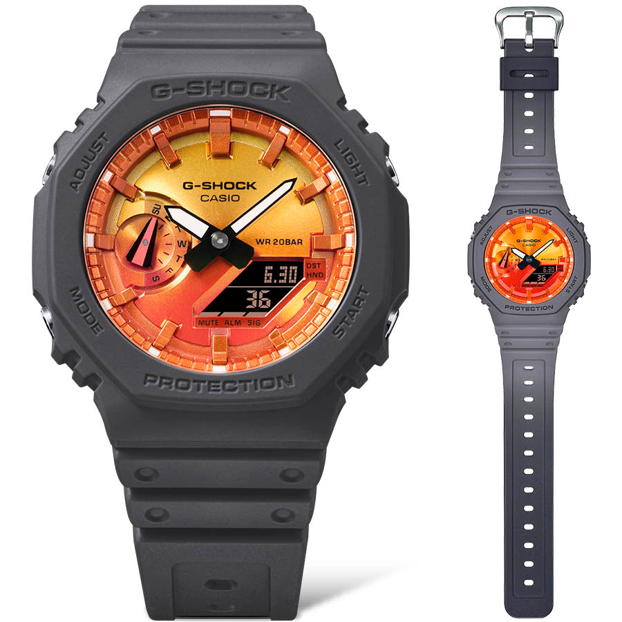 G-SHOCK カシオ Gショック CASIO アナデジ 腕時計 メンズ GA-2100FL-8AJF Flame inside フレイムオレンジ【2024 新作】